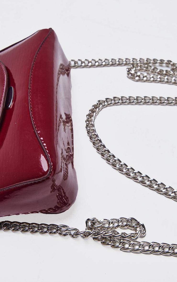 Burgundy Patent Envelope Cross Body Bag Product Image