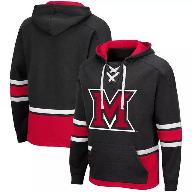 Mens Colosseum Black Miami University RedHawks Lace Up 3.0 Pullover Hoodie Product Image