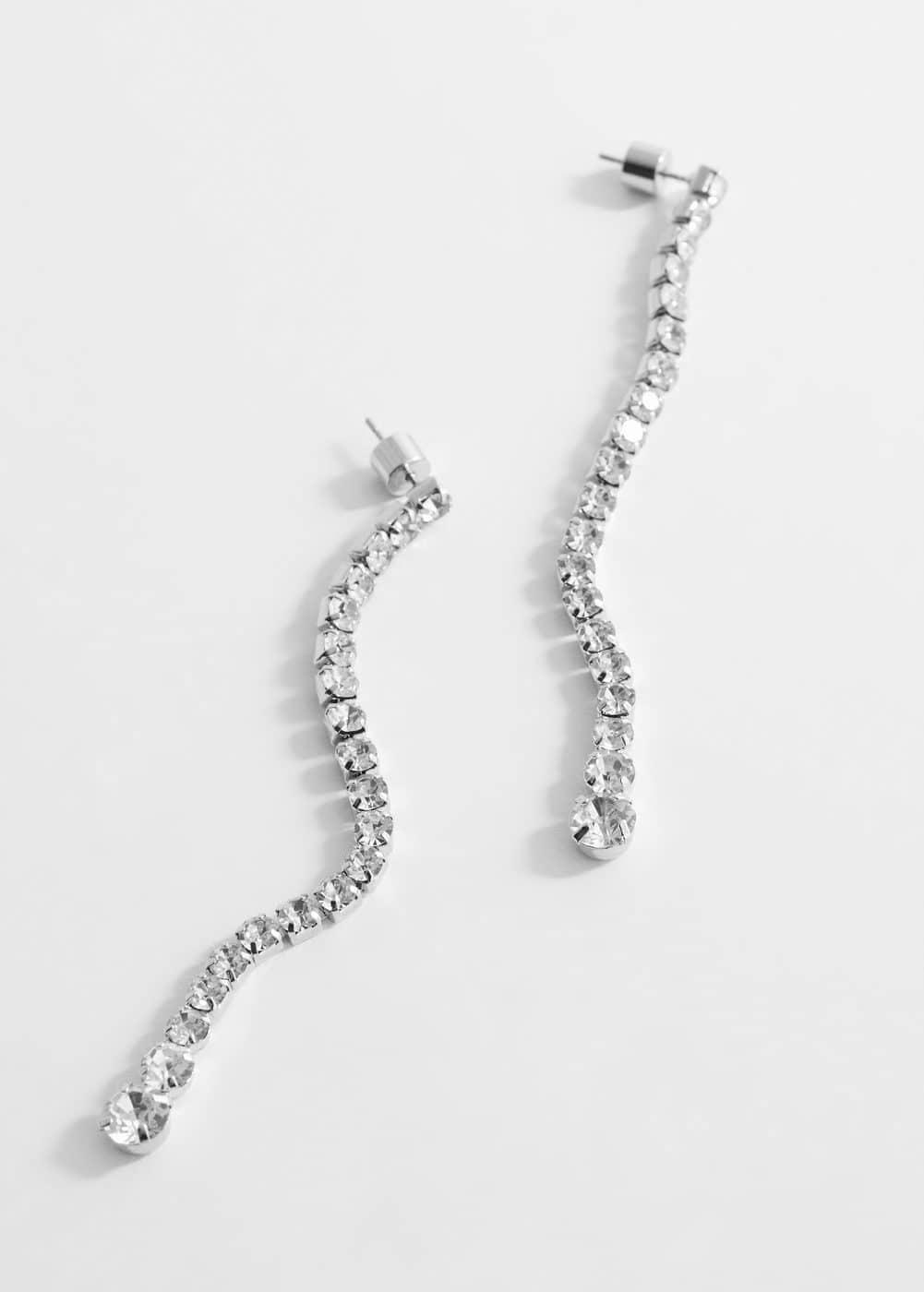 MANGO - Long crystal earrings - One size - Women Product Image