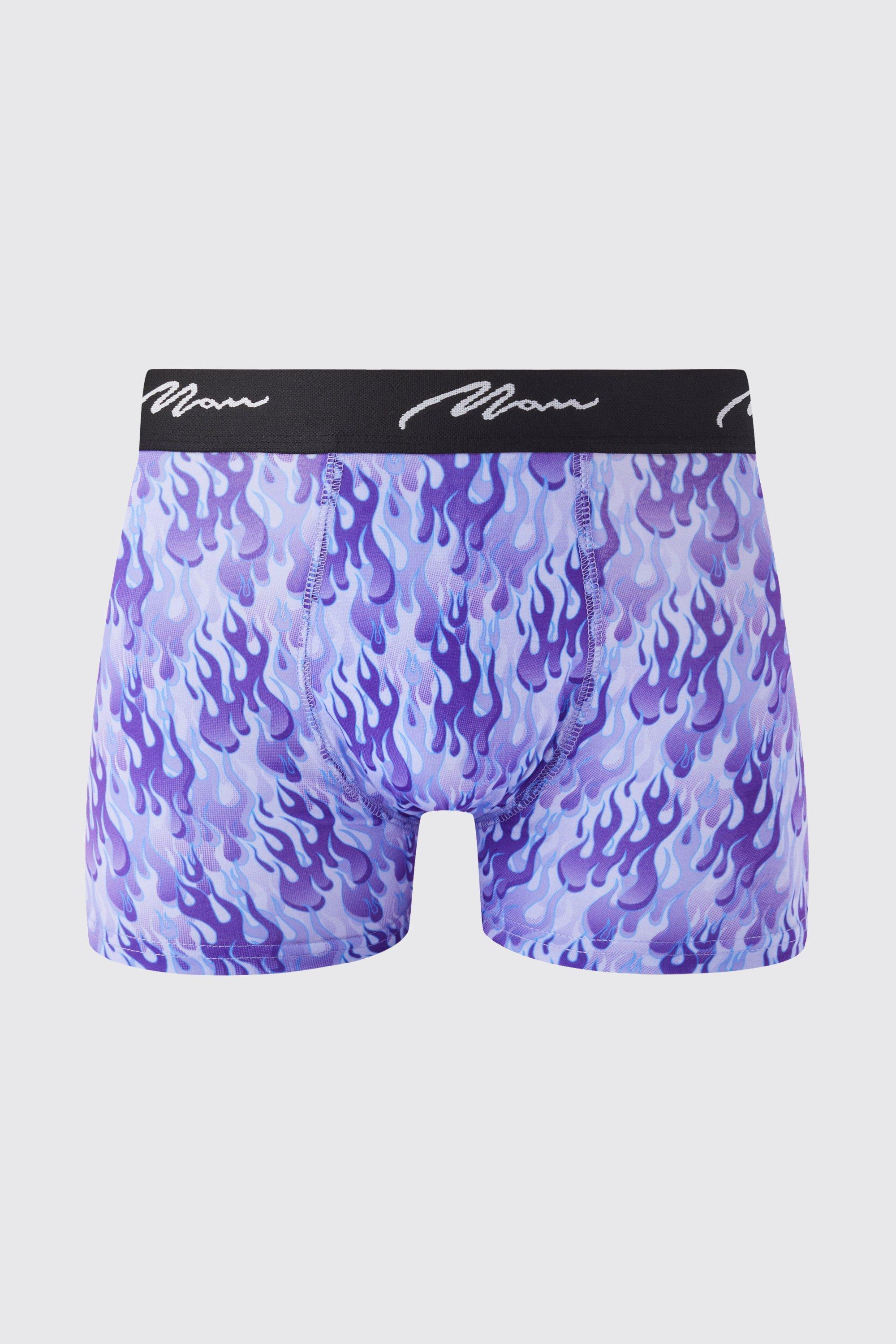 Man Flame Print Boxers | boohooMAN USA Product Image