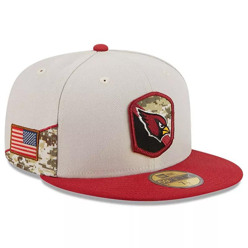 Mens New Era Stone/Cardinal Arizona Cardinals 2023 Salute To Service 59FIFTY Fitted Hat Product Image