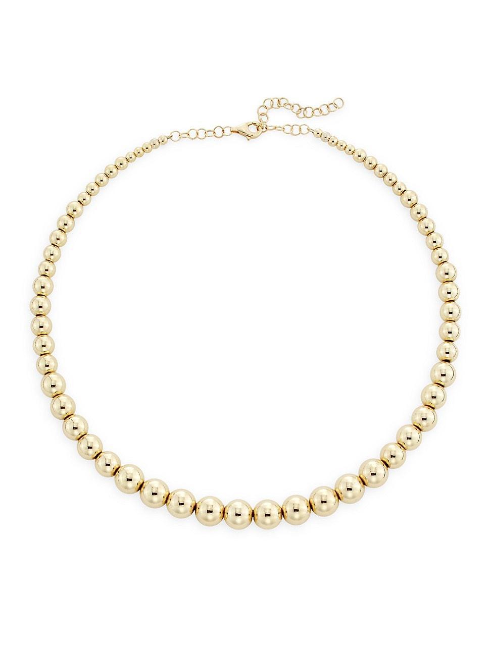 Womens 14K Yellow Gold Beaded Choker Product Image