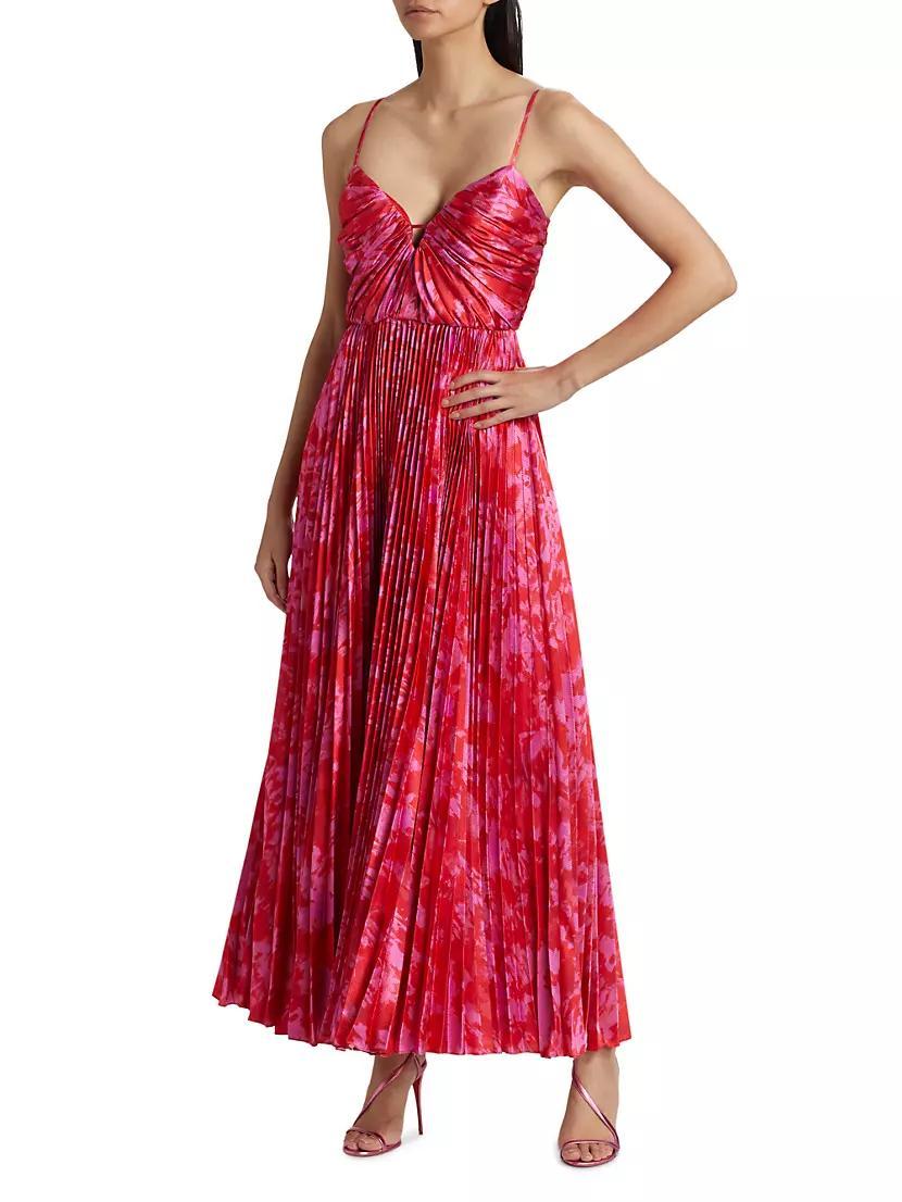 Suzette Abstract Satin Maxi Dress Product Image