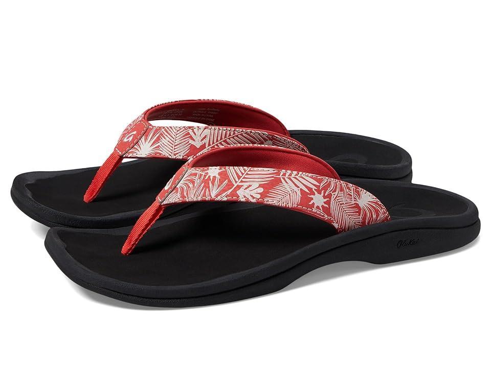 OluKai Ohana W (Lehua Flower/Onyx) Women's Sandals Product Image