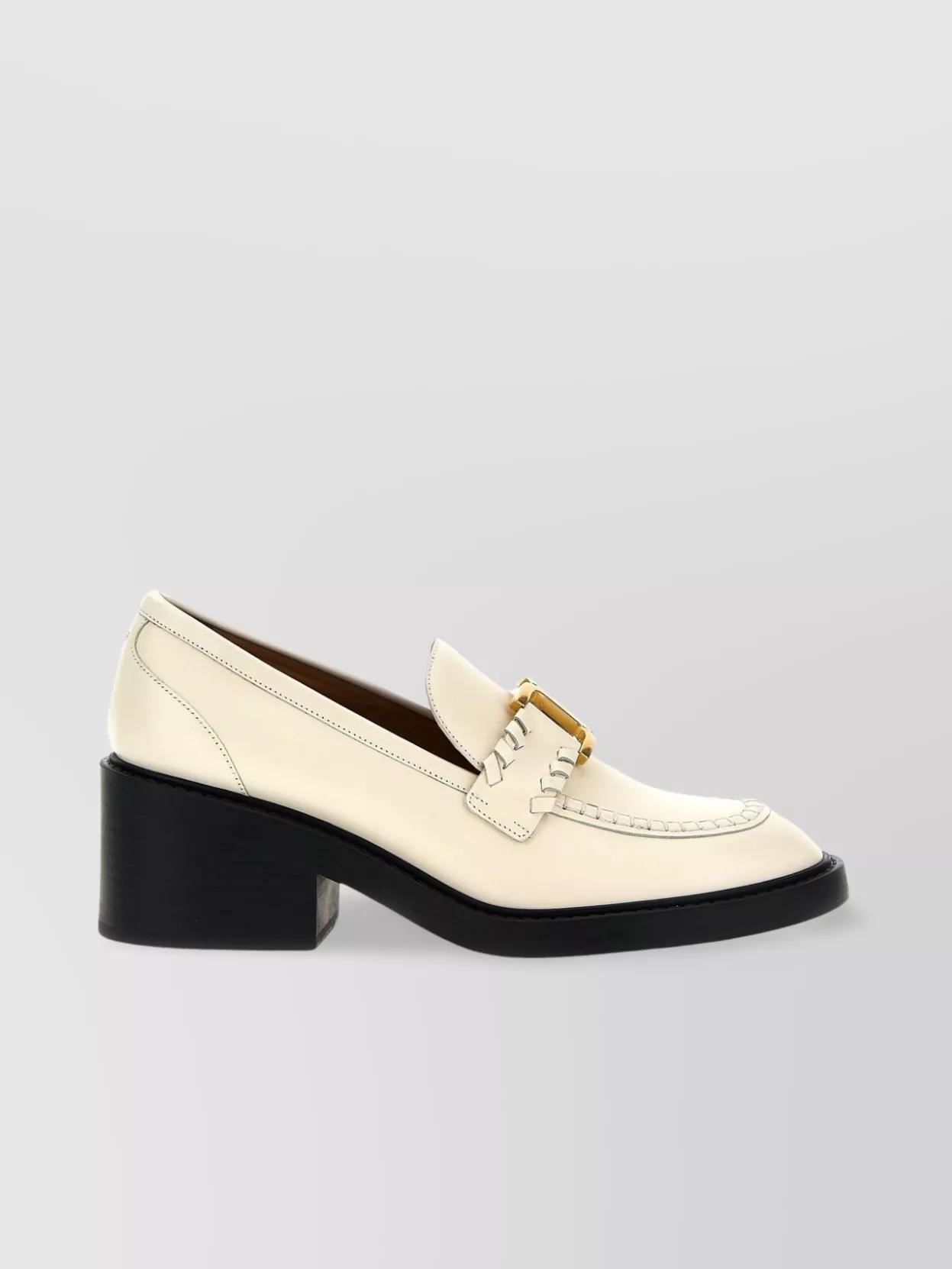 CHLOÉ Marcie Loafers In White Product Image