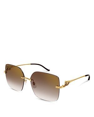 Womens Panthre Classic 24-Carat Gold 60MM Square Sunglasses Product Image