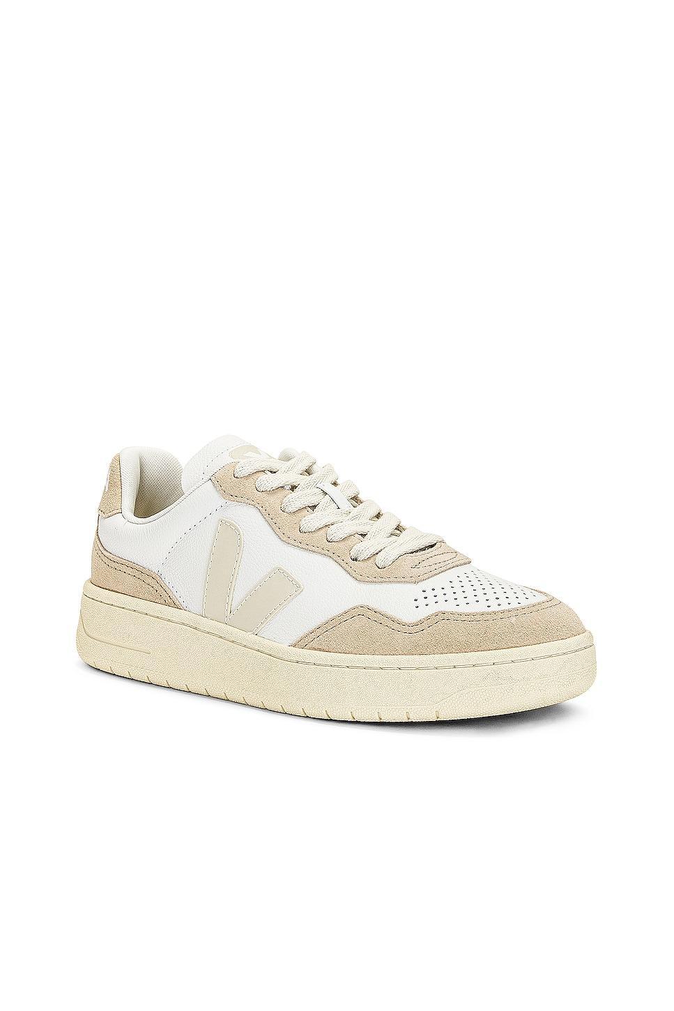 Veja V-90 Sneaker in Extra White & Pierre - Beige. Size 42 (also in ). Product Image