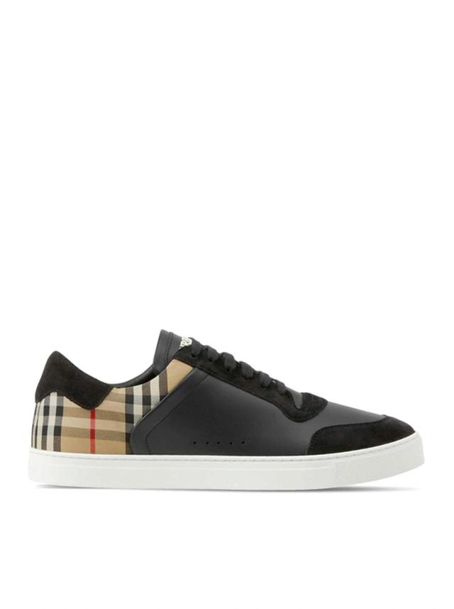 Black Check Low-top Leather Sneakers In Black/arbeige Ip Chk Product Image