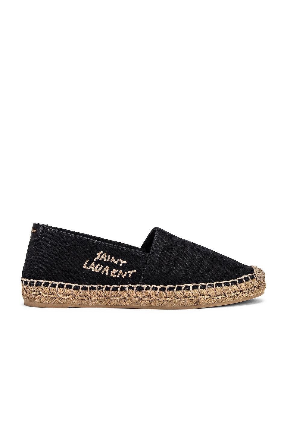 Saint Laurent Signature Espadrilles in Black - Black. Size 40.5 (also in 36, 36.5, 37, 37.5, 38, 38.5, 39, 39.5, 40, 41, 42). Product Image