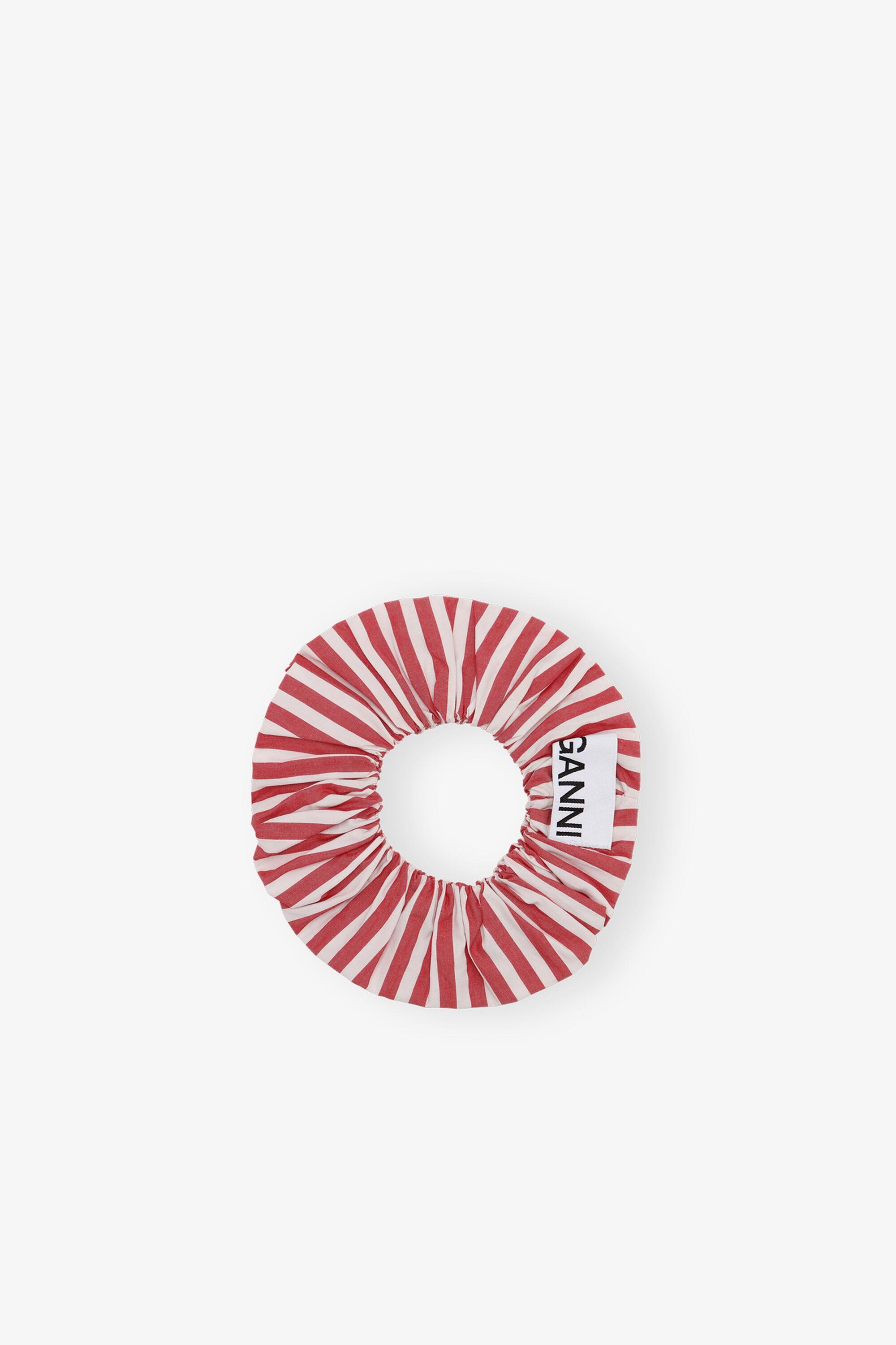 Red Stripe Cotton Scrunchie Product Image