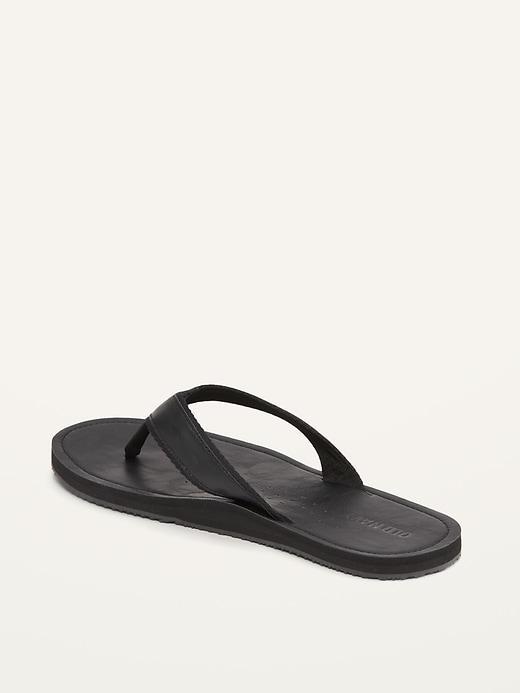 Faux-Leather Flip-Flop Sandals Product Image