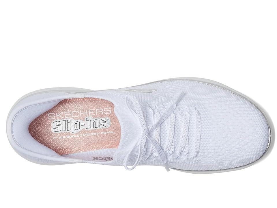 SKECHERS Summits Night Chic Hands Free Slip-Ins (White/ Silver) Women's Shoes Product Image