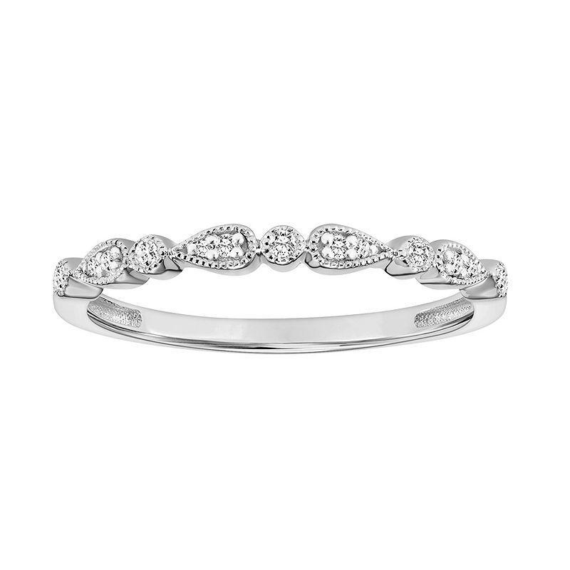 Love Always 10k White Gold Diamond Accent Stackable Anniversary Ring, Womens Product Image