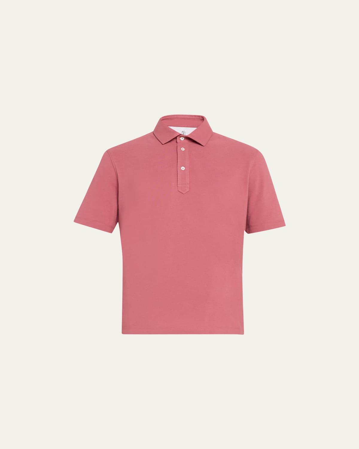 Mens Cotton Pique Polo Shirt Product Image