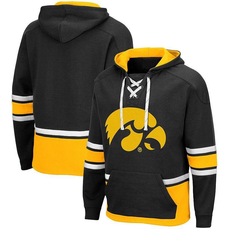 Mens Colosseum Black Iowa Hawkeyes Lace Up 3.0 Pullover Hoodie Product Image