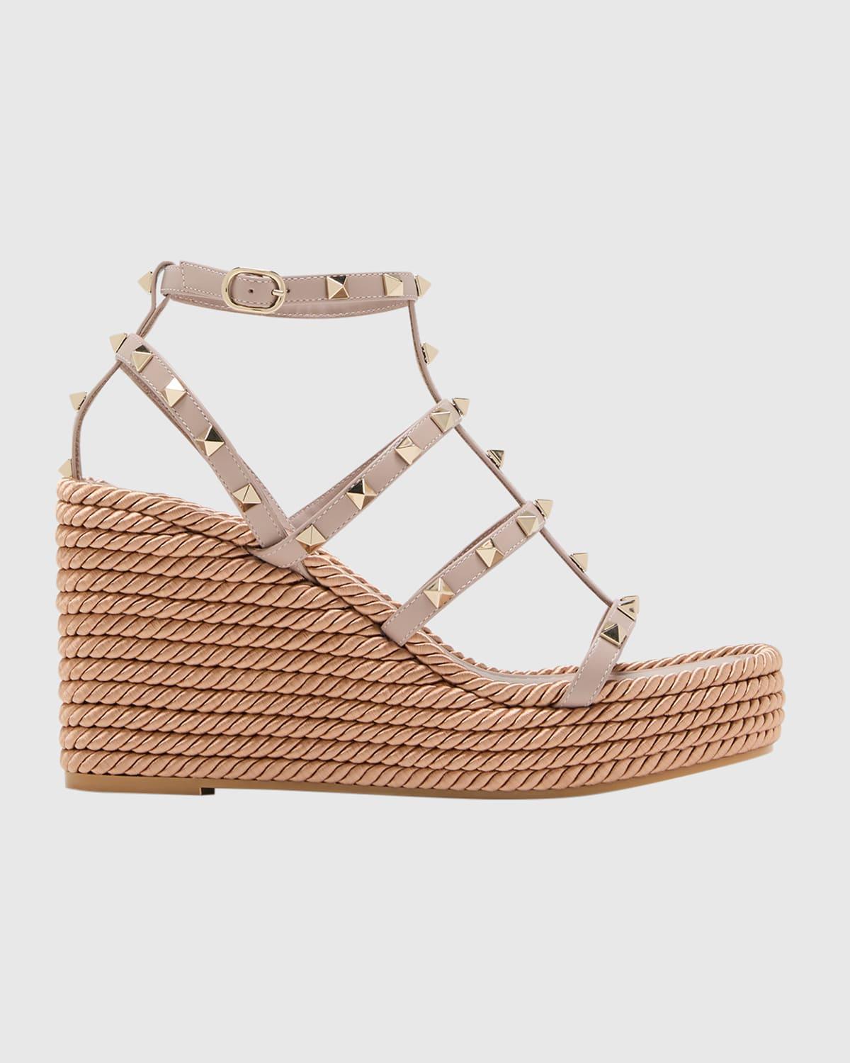 Valentino Garavani Rockstud Torchon Wedge Sandal Product Image