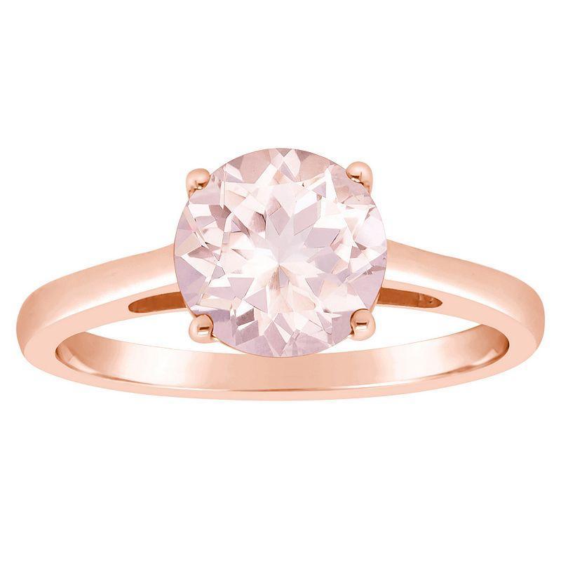 Alyson Layne 14k Gold Round Morganite Solitaire Ring, Womens Product Image