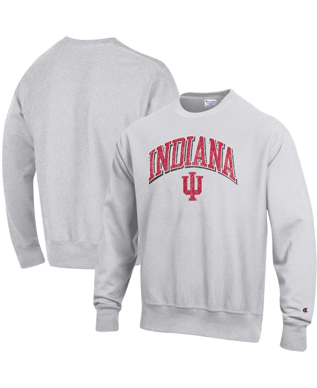 Mens Champion Gray Indiana Hoosiers Arch Over Logo Reverse Weave Pullover Sweatshirt Product Image