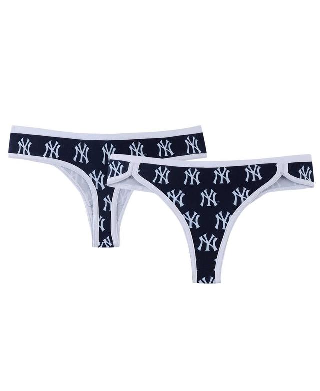 Womens Concepts Sport Navy New York Yankees Allover Print Knit Thong Set Product Image