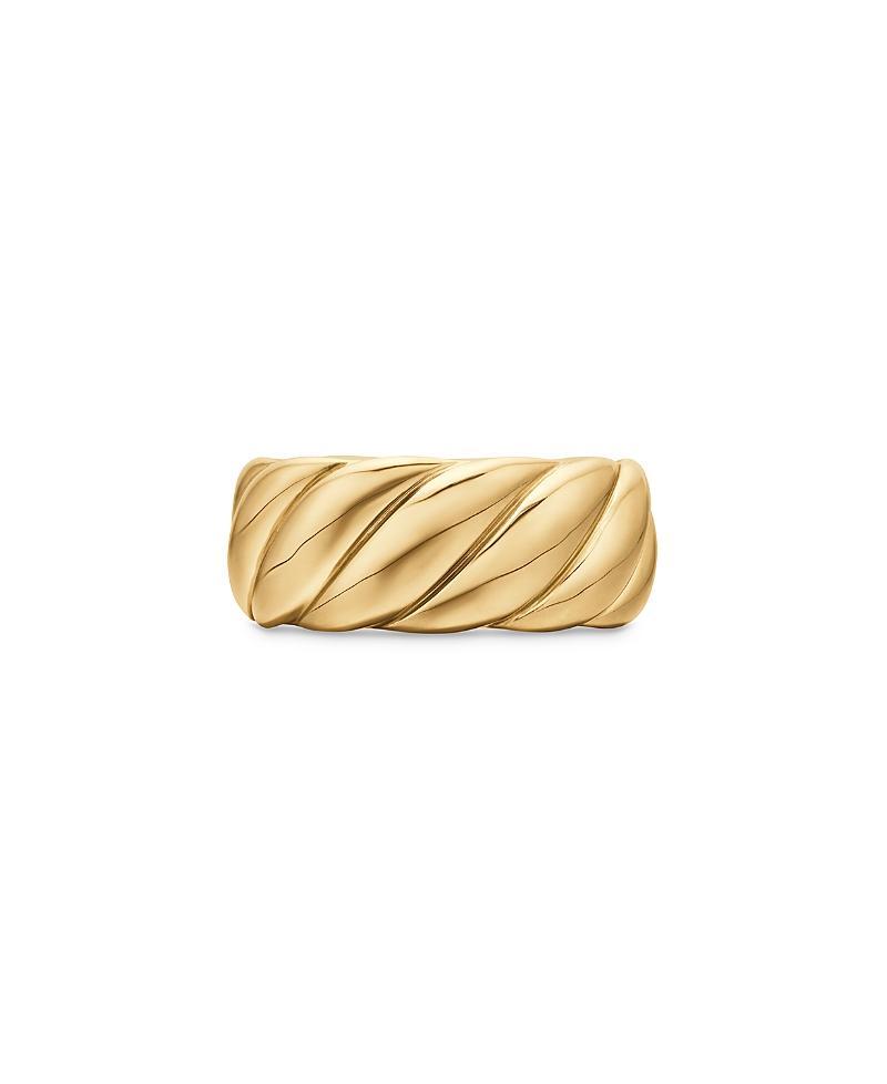 Womens Sculpted Cable Band Ring In 18K Yellow Gold Product Image