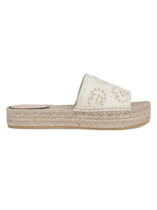 Women's Damita Logo Eyelet Canvas Espadrilles In Ivory Product Image