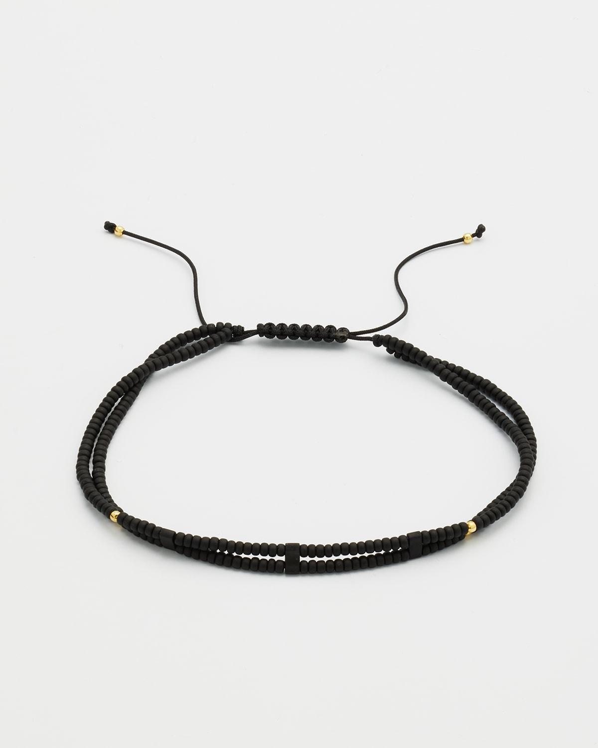 Mens Beaded Double-Strand Cord Bracelet Product Image