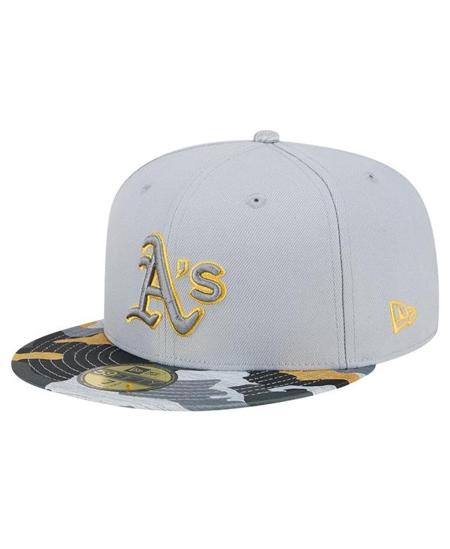 Mens New Era Gray Oakland Athletics Active Team Camo 59FIFTY Fitted Hat Product Image