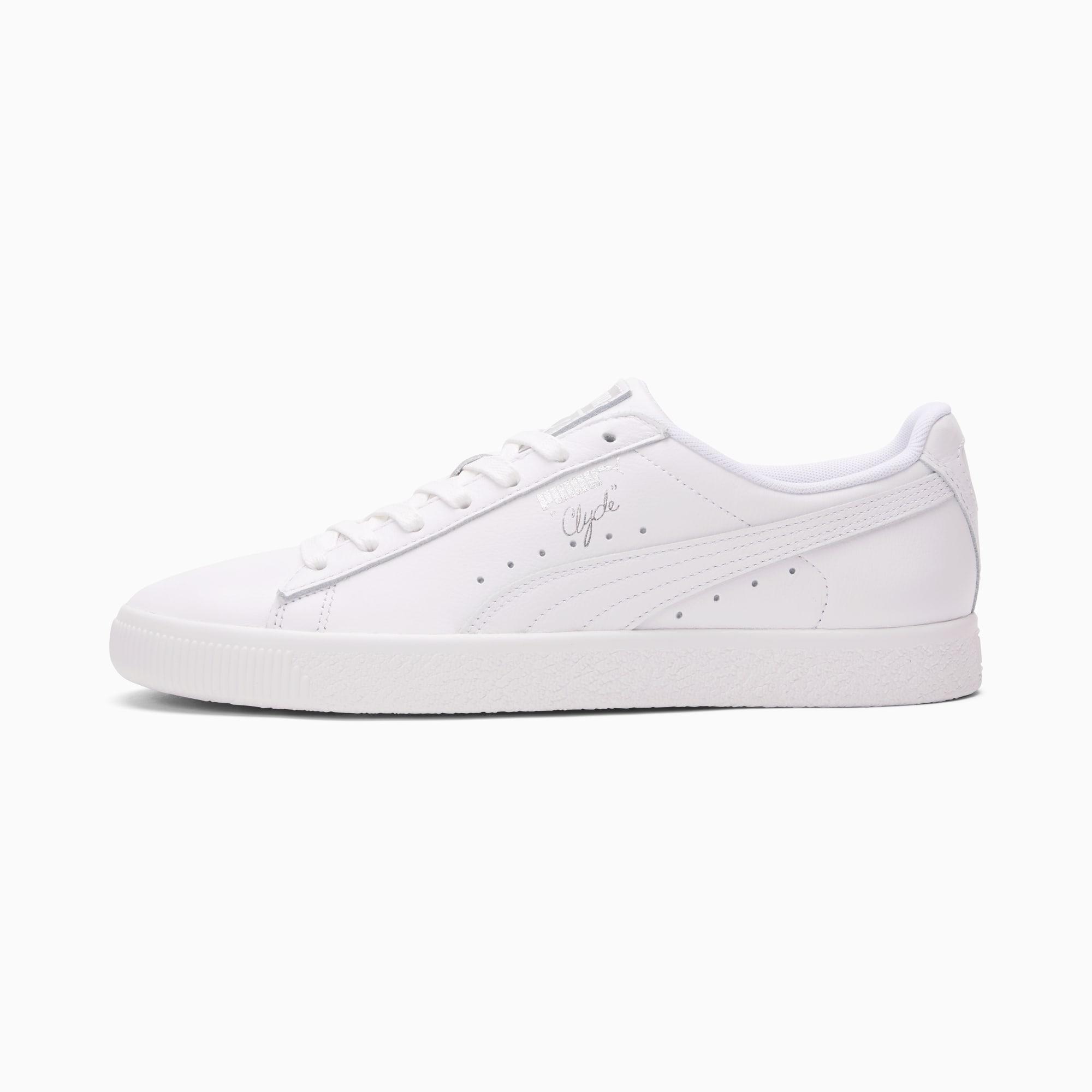 PUMA Clyde Core Foil Men's Sneakers in White/Silver Product Image