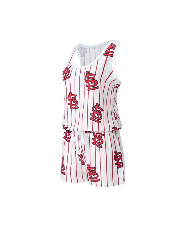 Womens Concepts Sport White St. Louis Cardinals Reel Pinstripe Knit Romper Product Image