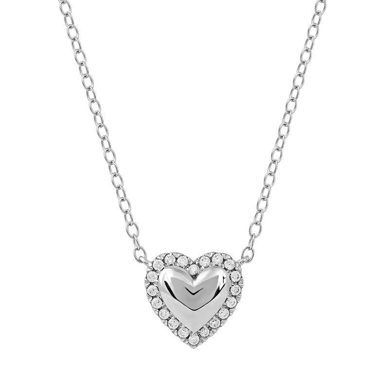 DeCouer 1/8 Carat T.W. Diamond Heart Halo Necklace, Womens Rose Gold Tone Product Image