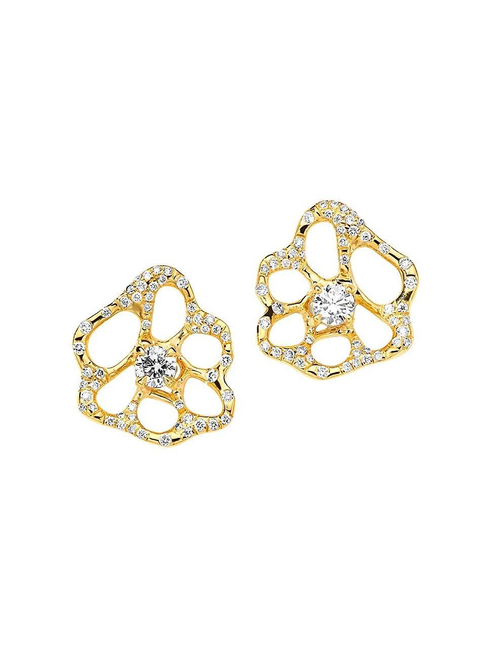 Womens Stardust 18K Yellow Gold & 0.3 TCW Diamond Stud Earrings Product Image