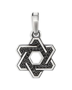 Mens Deco Star of David Pendant with Pav Black Diamonds Product Image