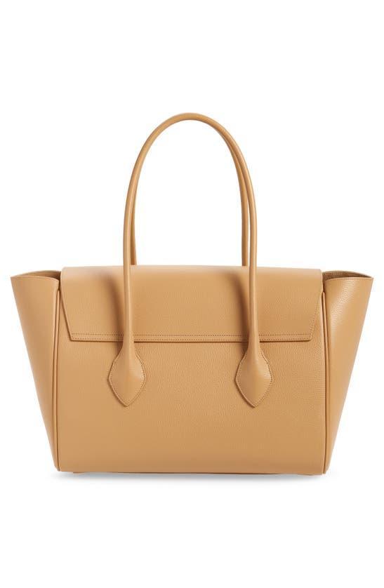 Classic Calfskin Top Handle Tote Bag In Beige Product Image