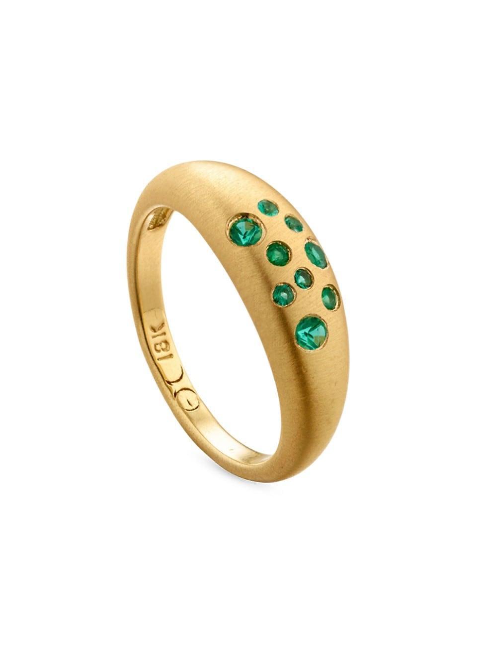 Womens Fairy Dust 18K Yellow Gold & Emerald Ring Product Image