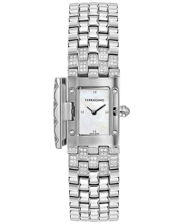 Womens Ferragamo Secret Stainless Steel & 0.84 TCW Diamond Bracelet Watch/18.5MM x 30MM Product Image