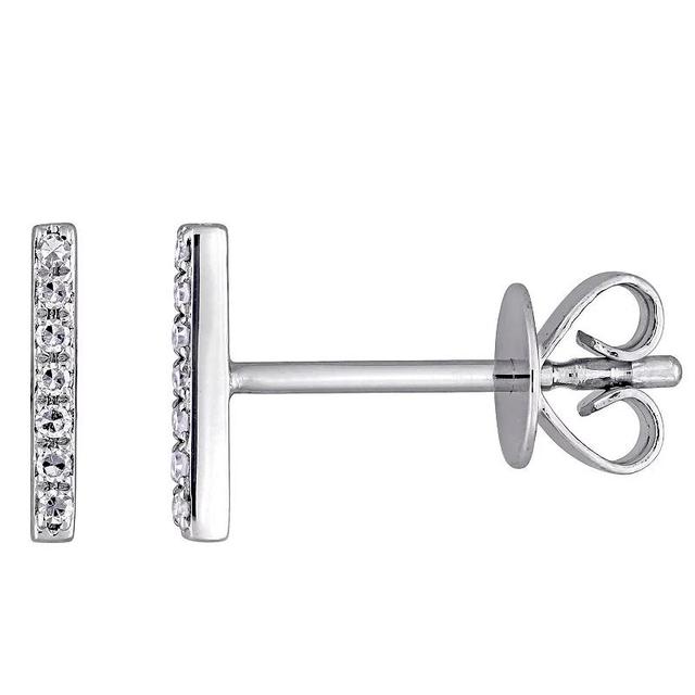 Stella Grace 14k White Gold Diamond Accent Bar Stud Earrings, Womens, 14k Whgold Product Image