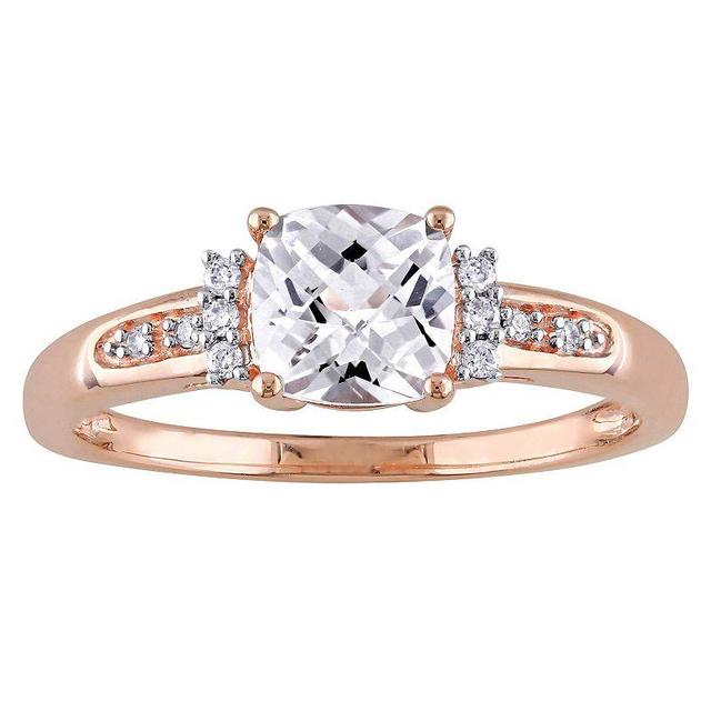 Stella Grace 10k Rose Gold Lab-Created White Sapphire & Diamond Accent Engagement Ring, Womens Product Image