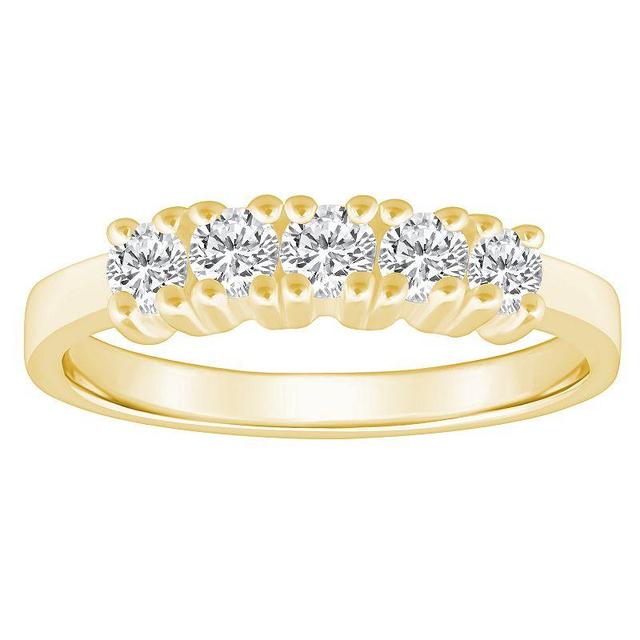 Alyson Layne 14k Gold 1/2 Carat T.W. Diamond 5-Stone Wedding Ring, Womens Yellow Product Image