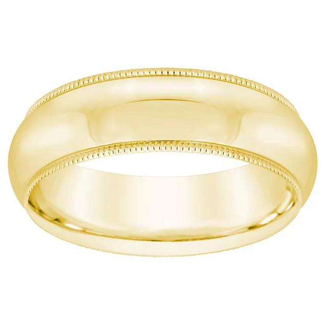 Alyson Layne Mens 18k Gold Milgrain Comfort Fit Wedding Band Product Image