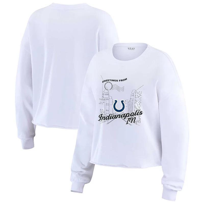 Womens WEAR by Erin Andrews Indianapolis Colts Postcard Cropped Long Sleeve Top Product Image