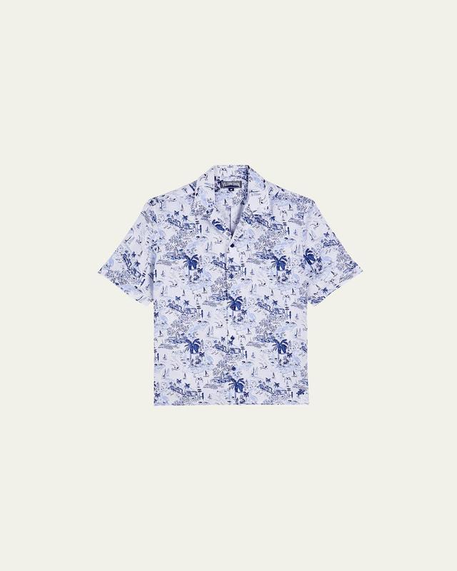 Mens Charli Graphic Linen Camp Shirt Product Image