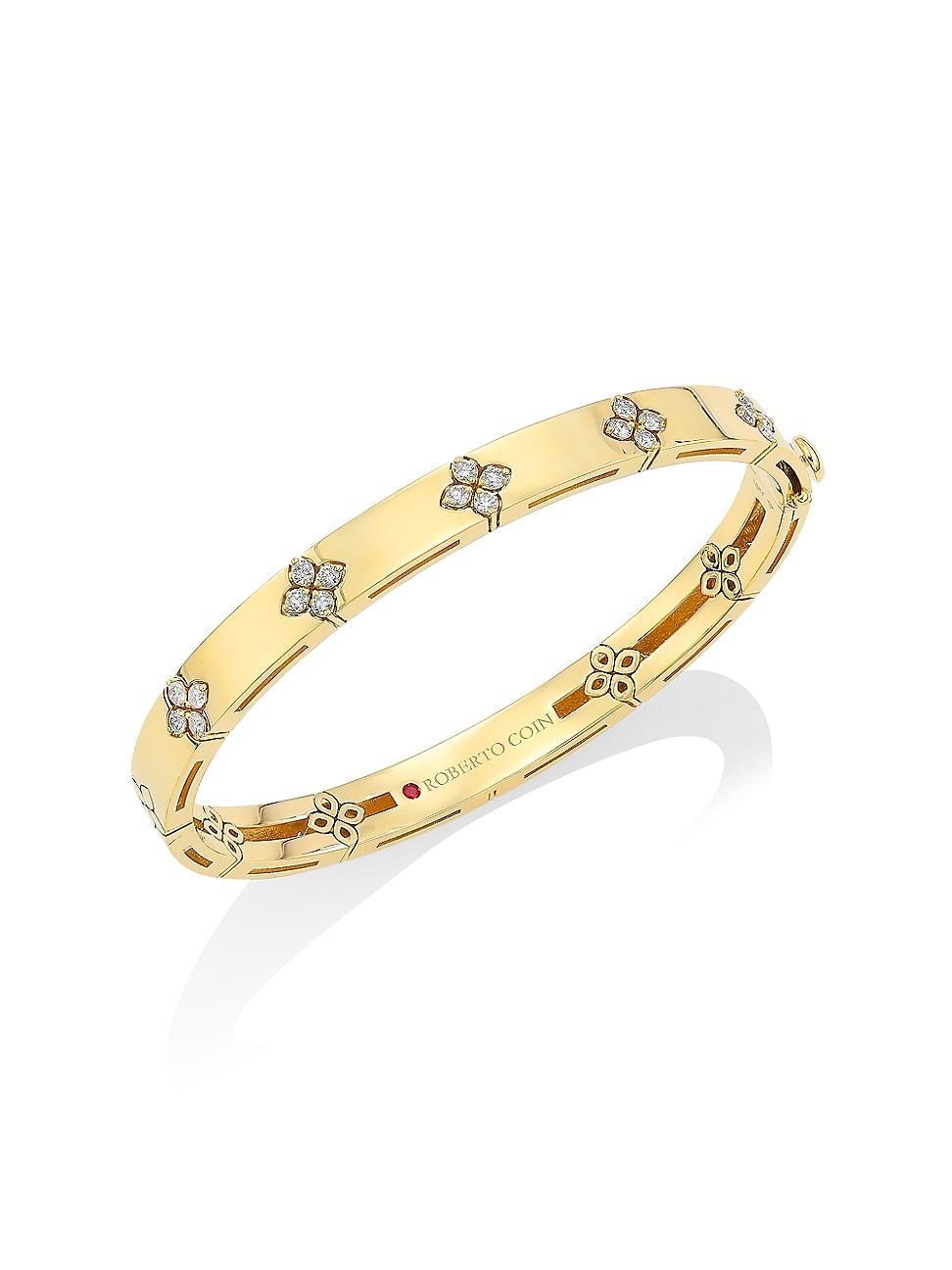 Womens Love In Verona 18K Gold & Diamond Bangle Bracelet Product Image