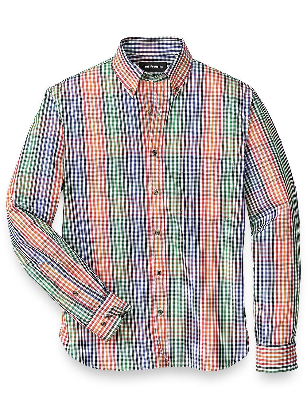 Slim Fit Cotton Check Casual Shirt Product Image