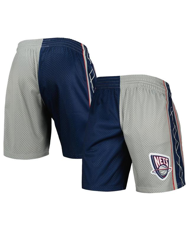 Mens Mitchell & Ness Navy/Silver New Jersey Nets Hardwood Classics 2006 Split Swingman Shorts Nba Blue Product Image