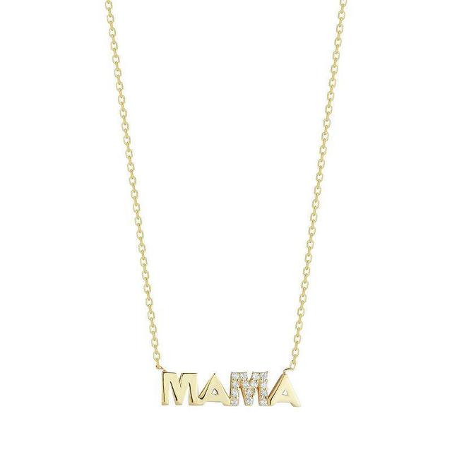 Sunkissed Sterling Cubic Zirconia Mama Necklace, Womens, Gold Product Image