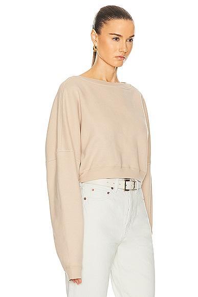 Cropped Sweatshirt In Nude & Neutrals Product Image