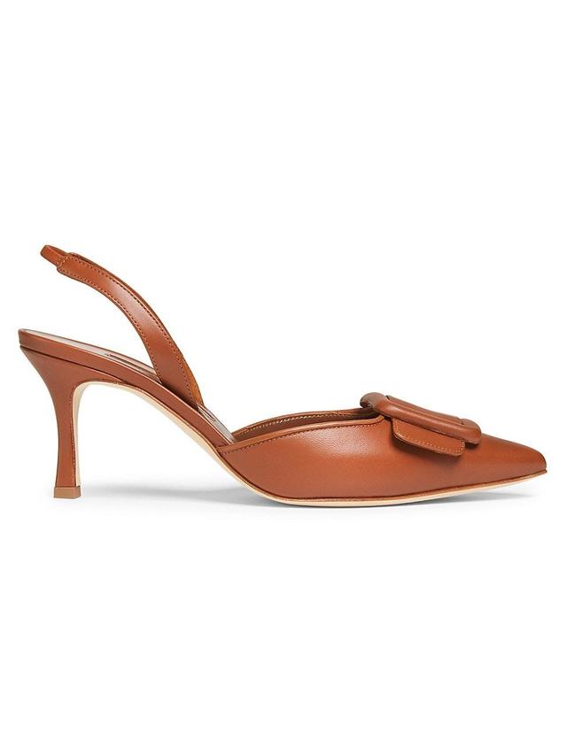 Manolo Blahnik Maysli 70 Nappa Slingback Brown. (also in 35, 35.5, 36, 37, 40). Product Image