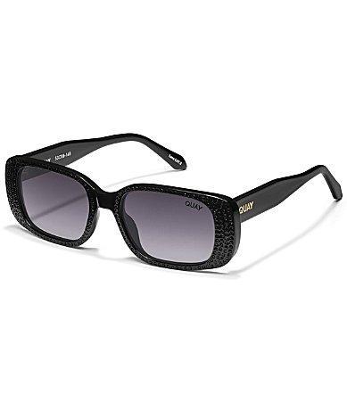 Quay Australia Womens Inside Scoop Bling 39mm Rectangle Sunglasses Product Image