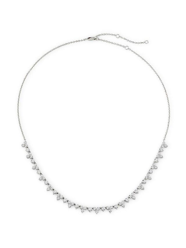 Womens 14K White Gold & 4.00 TCW Lab-Grown Diamond Necklace Product Image