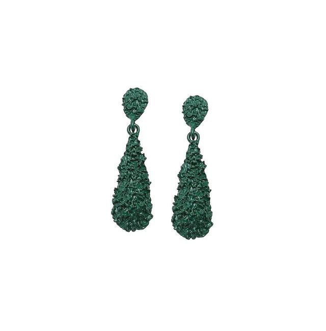 Sohi Womens Green Teardrop Stone Drop Earrings Product Image